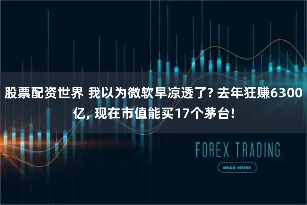 股票配资世界 我以为微软早凉透了? 去年狂赚6300亿, 现在市值能买17个茅台!