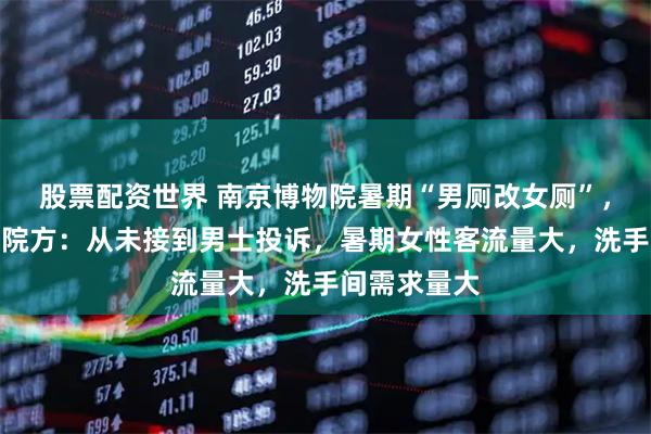 股票配资世界 南京博物院暑期“男厕改女厕”，网友点赞，院方：从未接到男士投诉，暑期女性客流量大，洗手间需求量大
